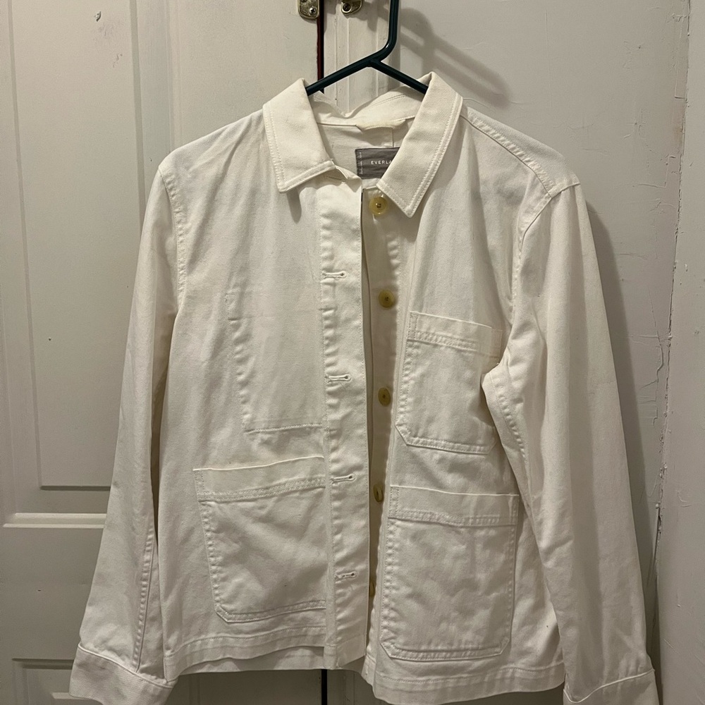 Everlane White Utility Jacket Classic Minimalist Design
